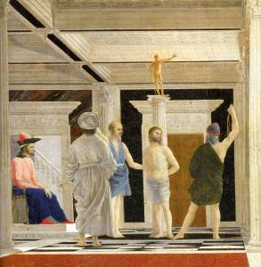 The Flagellation (detail) c. 1455 Oil and tempera on panel Galleria Nazionale delle Marche, Urbino
